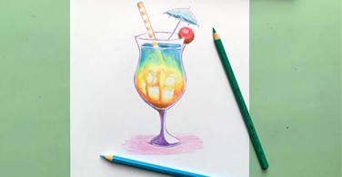 Tutorial menggambar ilustrasi minuman menggunakan Classic Colour Pencil